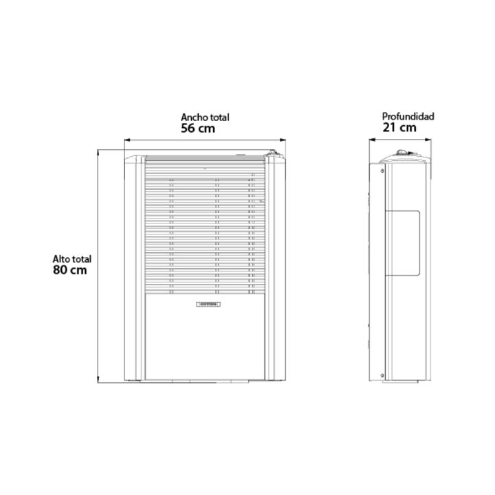 CALEFACTOR COPPENS PELTRE ACERO 6000 kcal/h - TB, MG, C/SALIDA DER. - Vista 3