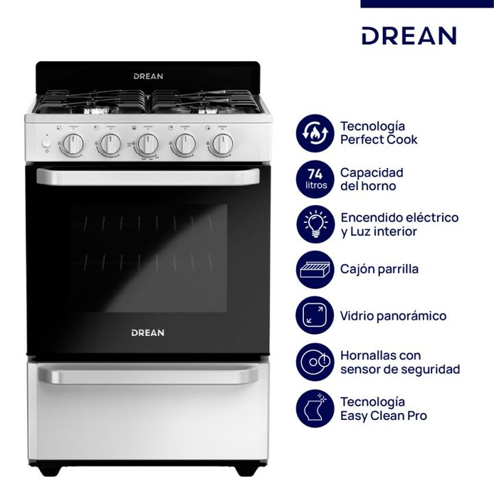 Cocina Drean Cd5603Ab0 56Cm 4 Hornallas - Vista principal
