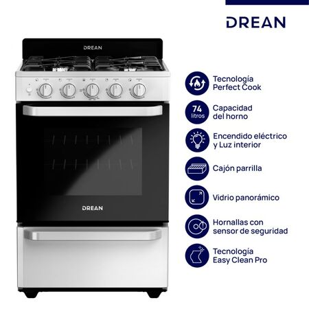 Cocina Drean Cd5603Ab0 56Cm 4 Hornallas