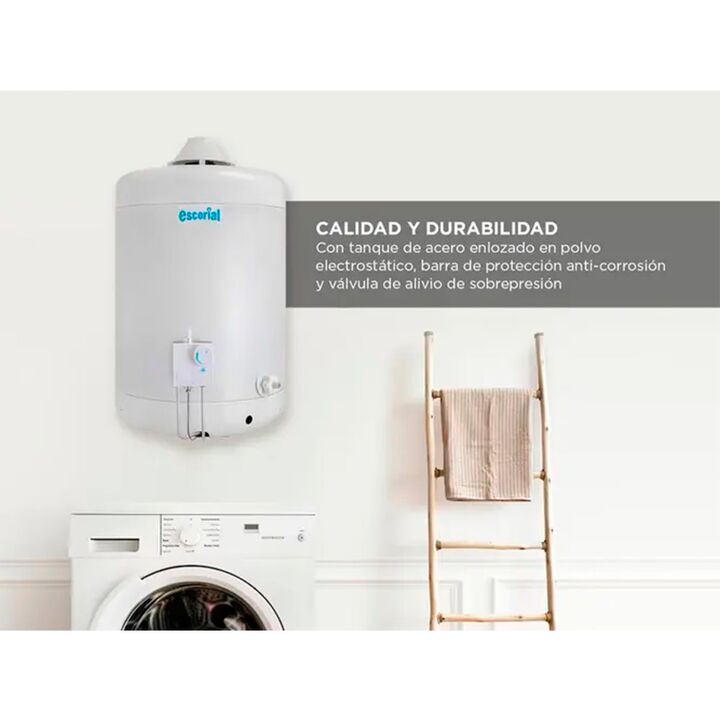 Termotanque Multigas Escorial 45lts Conexión Superior Blanco - Vista 4