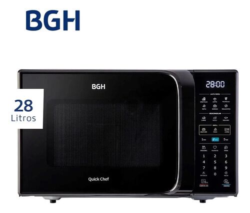 Microondas Digital Bgh B228dn20i Quick Chef Grill 28lts negro - Vista 8