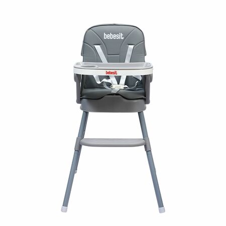 Silla de Comer Convertible Booster Ergonomica Plegable Gris