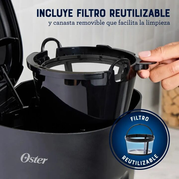 Cafetera De Filtro Oster Dcs121b 12 Tazas Negra - Vista 4