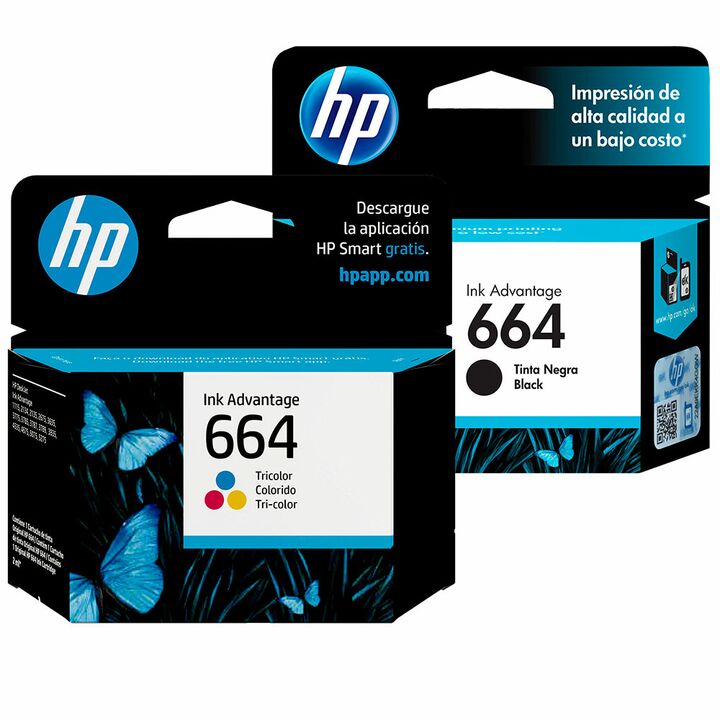 Kit De Cartuchos Hp 664 Tricolor + Negro Original - Vista principal