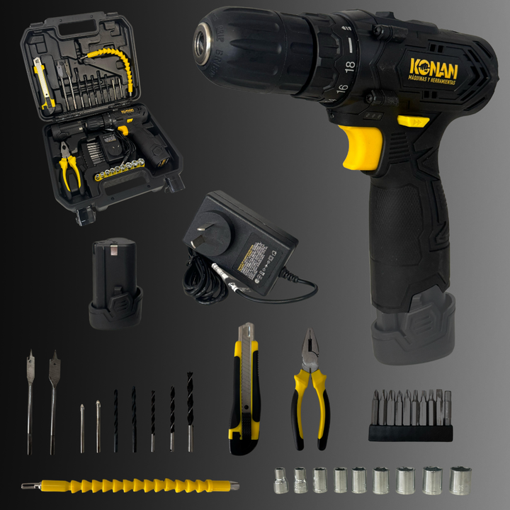 Taladro de Impacto Konan a bateria 12v + maletin - Vista 9