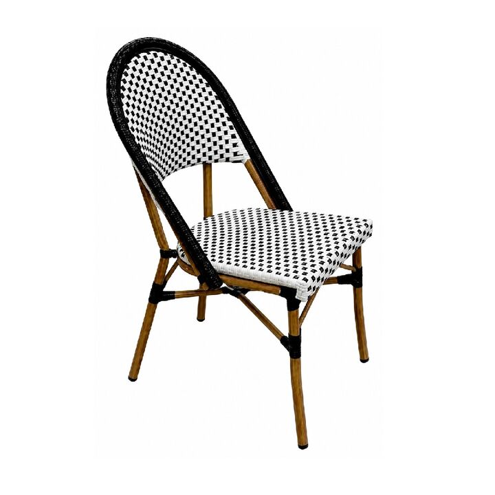 Silla de Diseño Bistro de Exterior Revestida Ratán Premium Apilable - Vista 1