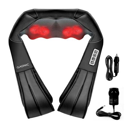 Masajeador Negro Gadnic Ombu Cervical y Lumbar Shiatsu Terapia de Calor 