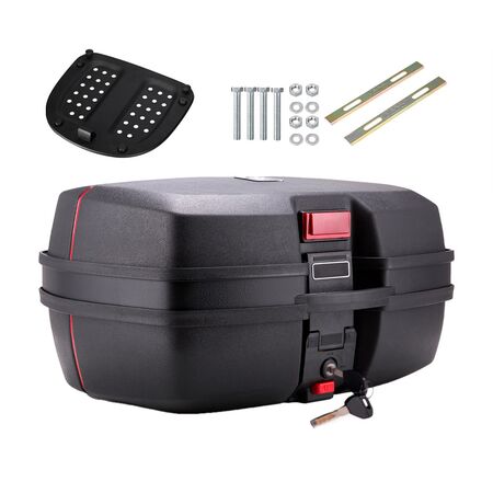 Baúl Para Moto 45 Litros Cucyma JDR698 Para 2 Cascos Base Metálica