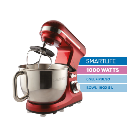 Batidora Smartlife SB0037R Bowl 5L 1000W Roja