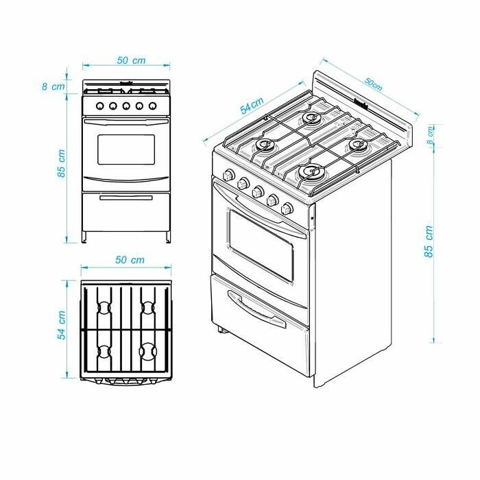 Cocina Escorial Candor S2 Gas NATURAL 4 Hornallas Blanca - Vista 5