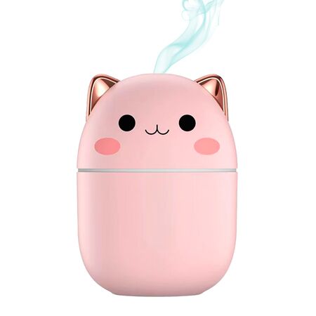 Humidificador Aromático Rosa Gadnic Gatito LED 250ml