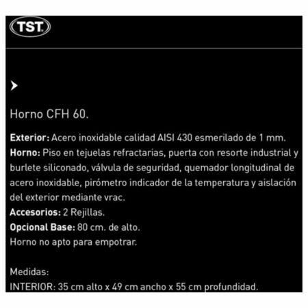 Horno a Gas TST Semi-Industrial 60cm