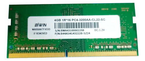 Memoria Ram Sodimm Biwin 4gb Ddr4 3200mhz Notebook - Vista principal