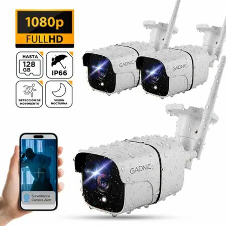 Kit de Cámaras de Seguridad Gadnic IP Wifi Exterior x3
