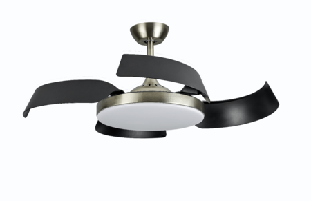 VENTILADOR DE TECHO RETRACTIL PROTALIA AURA VITA NEGRO LED 24W 6 VEL. - 4609292