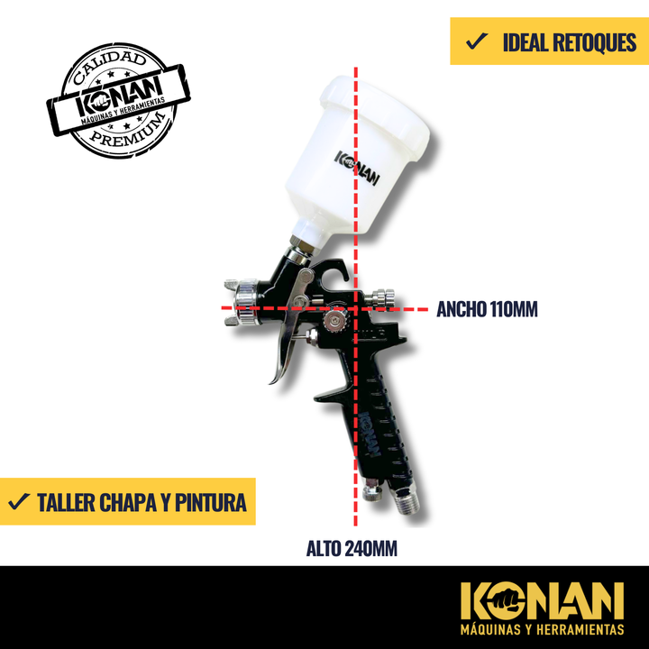 Konan Pistola Soplete De Pintar Hvlp 0.8mm - Vista 5