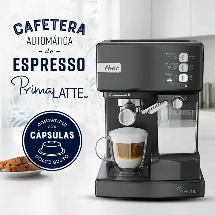 Oster PrimaLatte EM6603B Negro Cafetera Espresso De 15 Bares - Vista 8