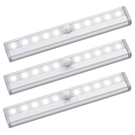 Juego 3 Luces Led Blancas Gadnic LUZ25 Con Sensor de Movimiento