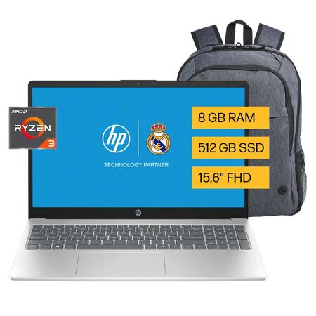 NOTEBOOK HP 15-FC0237LA R3-7320U 8GB 512GB 15.6" FHD W11HSL (BM7K4LA#AC8)+Mochila HP Prelude Pro