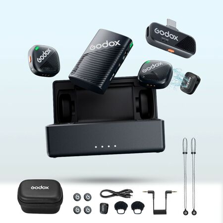 Micrófono Inalambrico Godox Cube C Combo Kit 1 24 bits 40 horas 115 dB 300 m