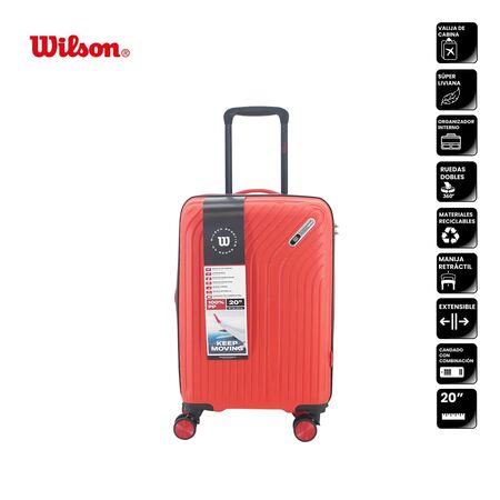 Valija Roja Carry On Wilson PP 20 Ideal Cabina Ruedas 360°
