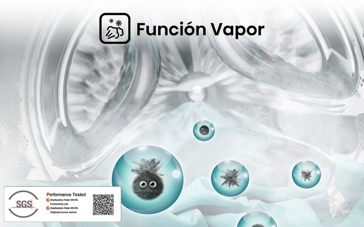 Lavarropas HISENSE WFQP8014T 8kg inverter 1400rpm gris - Vista 6