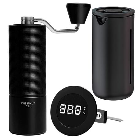 Kit De Molinillo Prensa Francesa Y Termómetro Time More Barista