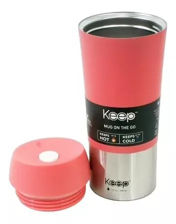 Vaso térmico Keep On The Go lisa color rosa 400mL