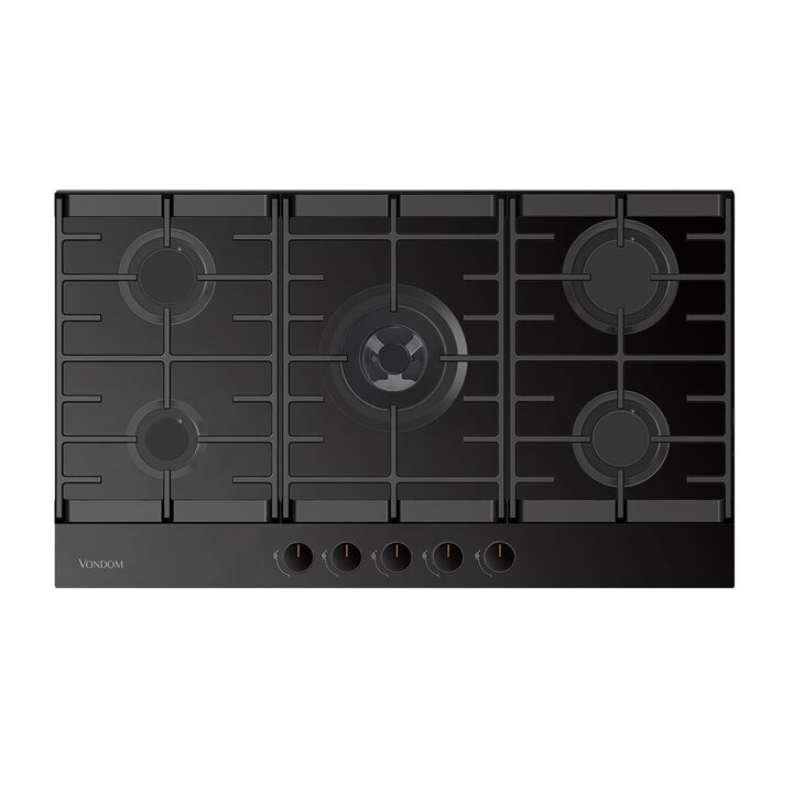 Anafe a Gas Vondom Empotrable Vidrio Templado Negro 76 cm - Vista principal