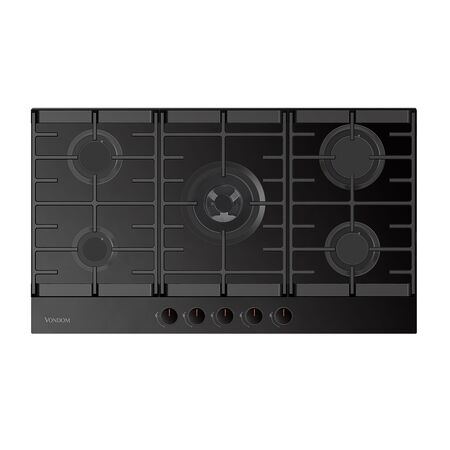 Anafe a Gas Vondom Empotrable Vidrio Templado Negro 76 cm