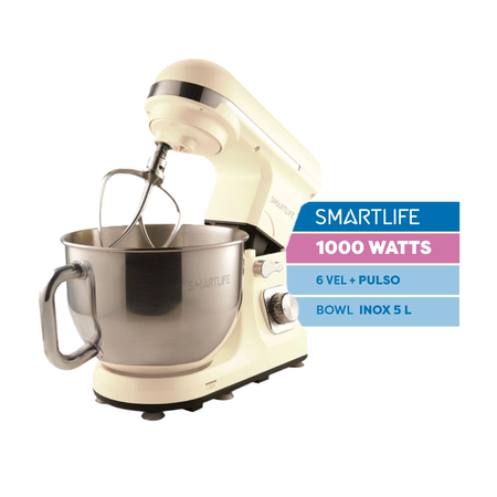 Batidora Smartlife SB0037I Bowl 5L 1000W Beige