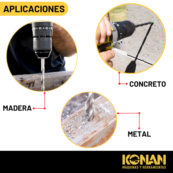 Taladro de Impacto Konan a bateria 12v + maletin - Vista 8