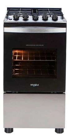 Cocina A Gas Whirlpool 49cm 4 Hornallas 2 Rejillas Inox Gris